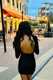 This was a perfect dress for homecoming. Short look. Fitted with a surprise back, showing skin but not too much. Great material that was not scratchy. The back shifted close to underarms so I used clothing tape in this area to stop shifting. Will purchase from here again due to great quality and price. - Lori M.