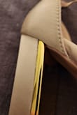Ordered these shoes for my engagement photos and they are made with very cheap materials. You can see glue marks (indent where it was glued) and the fabric is frayed. Would not recommend. Also, they are almost impossible to walk in because they are so uncomfortable. - Elaine M.