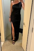This dress is awesome. I got a size larger than normal (L instead of M) because I didn't want it to be super tight, and it was perfect. Sexy but also classy! I've worn it to two weddings already, danced my face off, and never had to worry about a wardrobe malfunction. So happy with this dress!! - Sarah B.