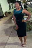 The dress was super comfy, soft, and had some stretch to it. Perfect for dinner, reception, etc. - Andrea T.