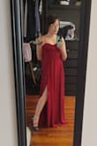 I bought this as the base layer for a non-traditional wedding dress when my first dress didn't work and I was left in an absolute pickle two weeks out. I'm so glad I found this dress. It frames me perfectly, it moves beautifully, and it is very comfy to wear. It's a wonderfully vibrant cherry red. I got so many compliments on the overall look. Only two quibbles. One: on me, it ran a bit large. Normally I wear a medium, and there was so much extra material in the torso that I ended up having to exchange it for a small (thank god for the amazing exchange policy). Two: as many have mentioned at this point, it's very long. Even in heels, I ended up having to hem it about 4-5 inches so as not to trip over myself the entire night. Regardless, I still love this dress. Lulus literally saved my wedding. - Victoria L.