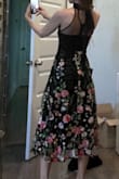 This is a great spring wedding dress look. I love the floral embroidery - it gives a nice pop of color. I usually get a Small, but with this dress, I got an XS. It's a little tight, but based on other reviews I was worried that the small would be too loose. Overall, I am happy with the fit. - Samantha C.