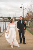 I wore this dress for our wedding while 25 weeks pregnant. The dress was a little long and I could have sized it down. Other than that, it was perfect. - Shannon H.