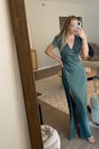 I wore this dress to a formal wedding and loved how it looked! Only bummer is I don't think the dress will last long as the hem on the bottom was very delicate and tore after catching on my high heels. I did need to bring it for alterations to get taken in in the torso and length. Super pretty though! - Madi K.