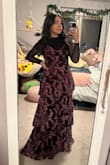 Absolutely loved the fit. I got so many compliments on my dress. I wore it to my college Valentine's banquet, and it didn't make me feel overdressed. The length of the layers feels a little long but the details, color, and material made it easy to overlook. Anyway, absolutely love this dress. - Anally O.