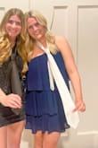 A perfect dress for girls wanting something more flowy for semi-formal! The elastic band that goes around your chest was a little loose so I had trouble keeping it up a bit even with a typical chest size! The underskirt feels like it might be too short but the flowy part covers everything. - Megan L.