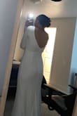 I was on the search for a last minute elopement dress and bought a couple from this site! I loved both dresses I got but ended up going with this long sleeve one since our elopement would be in the winter. I absolutely loved the quality, material and fit on me. It was a little loose on the top, but a few alterations did the job! After ordering the dresses, I received them within 2-3 days which gave me ample time to get it altered in time for my elopement! The price was definitely a bonus as well! Overall, super happy with this purchase! - Emma V.