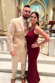 I bought this dress to wear to a wedding, the dress is beautiful and it fits snugly in all the right places except my boobs. I couldn't wear a bra because my boobs would pop out Terribly, but if I would've went with a large I feel like the dress would've been too big on my body. It was just a lot of cleavage for a Catholic Church wedding. - Idian M.