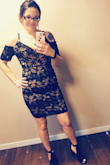 I love this dress! It fit so well and I felt amazing in this dress!! The dress stayed in place very well no rising with movement just perfect. I'd highly recommend. I also have the burgundy color because I loved it so much!! - Shauna O.