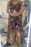 I kept this dress! Although I have a wide back it was kinda hard to zip but it zipped! It's so pretty especially with some brown or tan boots! I'm hoping I can find somewhere to wear it soon I love it! - Casey H.