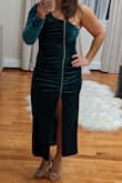Elegant dress, the fit is very flattering and the material quality is nice. - Lana P.