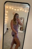 I feel like the dress was exactly what I ordered. It is skin-tight but the material is thick so it feels secure and comfortable. I ordered this for our honeymoon, so the high skit doesn't bother me too much, but it is quite high. The color was exactly what the picture looked like as well (purple) and I am excited to wear it out. :) - Sophia S.