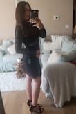 I have the bell sleeve version of this dress in a medium from several seasons ago and loved it. I'm a pretty solid small to extra small now, so I ordered this one in small. The body of the dress fits well, with a little extra room, but the sleeves are like trying to squeeze limbs into a tube with no stretch, at least a full size or two smaller than normal. - Heather C.