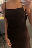 Really liked the back of this dress. The front, not so much. The bust was really uncomfortable and unflattering. The straps did not want to stay up. Pretty low quality, threads were fraying right when I took it out of the bag. - Aleena W.