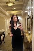 Not only is this dress a gorgeous velour deep green, but it fits so nicely and looks and feels elegantly sexy. I purchased this for a dressier work Christmas party at my husband's employer. So I needed something nice and comfy, but also appropriate and able to move when We danced the night away! I purchased some shoes from Lulus along with a longer gold stacked necklace that complimented this so well. I had so many compliments and FELT AMAZING! I'm a mom of 3 little ones and I don't get out much so when I do, I like to feel great. I did sew a few stitches in the chest to close off the dramatic cleavage - I have nursed 3 babies and my girls are not hanging as high as I'd like - but this dress with the extra stitches I added and the adjustable straps helped immensely. 10/10
recommend and have shared the link to the dress to many of my other mom friends. This is flattering. I hope I get to wear it somewhere fancy again - Betsy F.