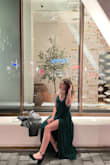 The dress fit perfectly! It was a little long on me so I had a bit of a trail, but that was no issue. The color was gorgeous; the fit was amazing, and the material was nice as well. Would definitely recommend this dress! The slit was super cute too. - Natalie P.