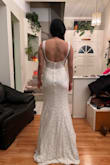 Such a beautiful dress (I LOVED the back) and it was super comfy. I will need to get it tailored at the bottom but I was expecting that. I liked this dress so much more than I expected & am excited to wear it for my reception! - Kat C.