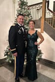 I wore this dress to my 8th military ball; I got so many compliments about the color and just the dress in general. I did have the shoulder taken up and a slight hem (only because my shoes weren't like 4 inches high. I also refused to carry my dress around all night). I wore shapewear underneath but was so comfortable the whole night with no issues or concerns. My husband said this was his favorite dress yet! - Lauren L.