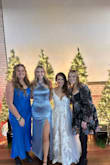 I loved this dress! It's super stretchy and flattering. I wanted to wear shapewear/a bra, but it does show every crevice. I ended up wearing just thin underwear underneath. The material was thick enough to hold it together. It was a little short on me, but I'm 5'10 without heels. - Laura D.