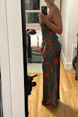 Love the color and fit of this dress in general, I think it's super flattering. Sexy but still elegant. As others have mentioned, because the material is so thin, the bottom of the zipper sticks up in a weird way. That being said, the tailor I brought it to said she could adjust it easily for like 20$. Just be ready to have to make modifications! - Emilie P.