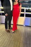I wore it for a Christmas Party event. Love it! It's long for me but I hemmed the pants since it was very long for me. Other than the length issue, no complaints! It's lined inside and that helped me not get cold since it's two layers. - Evangeline G.