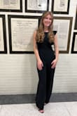 Very classy. I wore it for honor society inductions. It's great because I have a long torso and have trouble finding jumpsuits that don't give me a camel toe - loved this one! - Kiera S.