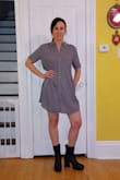 The fabric is very soft. You can wear it with a belt or loose. Wear with tights or bare legs! Easy to dress up or wear casual. And it has pockets! - Jessica H.
