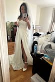 The material of this dress is such great quality! I got so many compliments and felt like a princess. I had to get it hemmed. The slit was too high for my liking, so my seamstress stitched it up about 5cm. But I absolutely loved the dress!! - Eunece G.