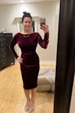 This dress was a last-minute find and I couldn't have been happier with it! It was absolutely stunning! It made me feel beautiful. The fit was perfect. The length is perfect for my age of 45 years, the back was sexy yet still sophisticated. The quality was right for the price. I also have loved everything I've purchased from this site so far! I 100% recommend this site. Photos before getting ready for the night! - Barbara K.
