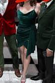 I was worried this dress was a tad too short in the front but I decided to wear it anyway. I got so many compliments on it all night long! It's super flattering and very festive. - Cindy D.
