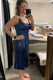 I really liked the color of this dress. The XL fit on top, but it was 4-5 inches too loose in the hips. Seems built for pear shapes. - Terray K.