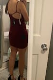 While it fit nicely and was the material I expected, it just looked odd. The skinny strap that continues to the back pattern did not want to stay put. - Michele S.