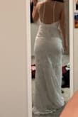 I don't love the all-over lace and felt a little like a tablecloth to me. The straps were also a little strange? Could be a pretty silhouette though - fits nice in the front. - Emily B.