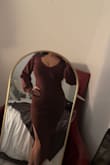 I'm 5'2, 130lbs with a bust of 34DDD this dress is great. It's not too long and a small worked great. It's definitely form-fitting. To have more stretch and room I would've ordered a medium. But it's full coverage even in the bust area the material is thick and well-made! - Marie H.