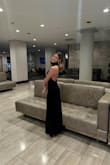 It was the perfect length (I am 5'8" and wore heels with it), the material is super high quality, and I loved how it was so simple but also unique with the low cut back on one side and high neck. I have a small chest and am very tall, and this dress fits perfectly - worth every penny! :) - Ava V.