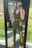 I'm 5'10 and typically wear size 2 pants, and the small fit perfect! I was able to dance all night and was comfortable. - Amie O.