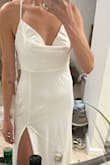 It's a well-made dress. My favorite part is the cowl neckline, so flattering! The downside for me was the length - too short. I could not wear it in high heels. Otherwise, it would be my pick for my wedding day. :) - Erika D.