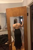 This dress was perfect! I got it for a wedding and I will definitely be wearing it again. I'm between a size 6 and an 8 and was nervous buying this because sometimes a medium is too small but it fit like a glove and was so flattering and very comfy. A stretchy fabric but it hugs you in the right places! - Megan D.