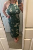 I love this dress! The color is beautiful, and it fits true to size. Sometimes I struggle with finding dresses that fit my bust properly because I'm a 36D, but this works great. I could see it potentially gapping on the sides if you are smaller-chested. The back is my favorite part. - Sally T.