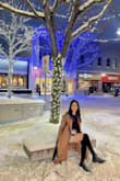 I totally loved this black and white plaid mini skirt. Even though the weather was cold, because of the fabric it didn't bother me at all. I just loved how I looked in these pictures wearing it. It looks chic!! - Juniel R.