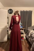 I bought this dress as my maid of honor dress for my mom's wedding. I couldn't be more happy with the fitting of this dress. it hugs everything perfectly! I will say that the dress is very long. I am 5'5" and am pictured in 3" heels. I will be taking it to a seamstress to hem it up! - Tenley E.