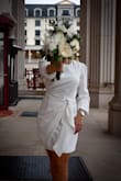 I loved the dress! I wore it for my civil wedding and it fit my size almost perfectly. It looked super cute. I was looking for something very delicate and elegant and it met my expectations. I had been feeling a bit overweight in the last month and it gave a very slim figure to my body, so it was just perfect! - Daniela A.