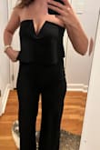 I loved this outfit so much and got plenty of compliments. It was a bit long, but I wore high heels. I am 5'2-5'3, 125 lbs, and it did not fall down at all with a lot of dancing. Absolute favorite!!! - Izabela F.