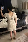 Ordered this as my top choice for my reception dress, and it didn't disappoint. Great quality, super cute on, and sooo soft and comfortable! The fit was much looser than I expected. Based on the size guide, I expected it to be a perfect fit on the bust and hips and [to be] a little tight on the waist. As it turns out, there was actually a good amount of room to spare all around. So, if your measurements put you at a S on the size guide, def size down to XS (unless you prefer a loose/baggy fit). I like a more fitted look for party dresses, so I would have exchanged for an XS if I had decided to go with this dress. In the end, though, I kept a different Lulus style that I loved even more. - Jen H.