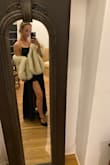 Okay, I LOVED this dress. Nicely made, but my only issue was the slit. You HAVE to wear black shorts underneath or else if you walk or sit you will see everything. The slit is not stitched so literally goes all the way up to the waistline. Other than that I loved it and got many compliments. - Jenna A.