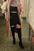 I have really slim calves and struggle with finding boots that aren't big on me. These were really made for me. They fit great and the tie string around the thigh helps from them falling down. - Karina L.