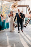 It was the absolute perfect dress for our fall boho wedding. The lace makes it have a romantic feel/style to it. Fit true to size. I did have it altered. I had the lining sewn into the lace and had a bustle added to the back. I LOVED my wedding dress. - Andrea R.
