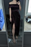 I ordered this dress for a formal, winter wedding. Although it fit me well and was VERY comfortable, I just don't have enough up top to keep it from slipping down. I also found the top arm thing a bit loose, so it would slouch down unless I kept my arms away from my sides slightly. Would probably be better on someone with slightly wider shoulders. I wouldn't have had to hem it though! - Gretchen V.