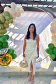 Wore this dress for my bridal shower and it was perfect. Got a size small, it fit good and was comfortable too. Love the style and cut for this dress. It was exactly what I was looking for. Definitely recommend it! - Odezza L.