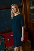This versatile LBD fits true to size, and the material quality is great for the price point. I love the pleating and the way the skirt falls. - Laura N.